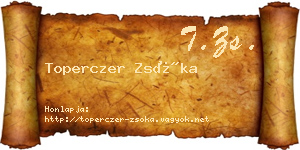 Toperczer Zsóka névjegykártya